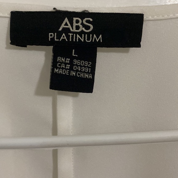 ABS Platinum white long sleeve blouse with cutouts on sleeves - Picture 3 of 4